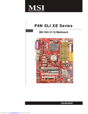 MSI P4N SLI XE G52-M7203X1 User Manual