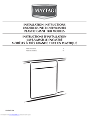 Maytag MDB6769AWS - Jetclean Plus Dishwasher Installation Instructions Manual