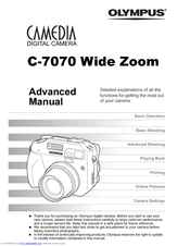 Olympus CAMEDIA C-7070 Wide Zoom Advanced Manual