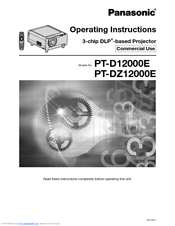 Panasonic DLP PT-D12000E Operating Instructions Manual