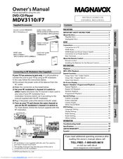 Magnavox MDV3110 Owner's Manual
