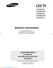 Samsung LA32M51BS Owner's Instructions Manual