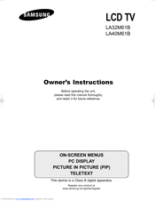 Samsung LA32M61BX Owner's Instructions Manual