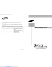 Samsung LN-R268W Owner's Instructions Manual