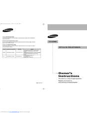 Samsung LN-S3296D Owner's Instructions Manual