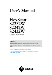 EIZO FLEXSCAN S2232W - User Manual