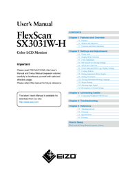EIZO FlexScan SX3031W-H User Manual