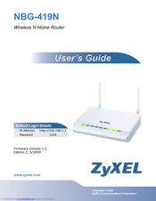 ZyXEL Communications NBG-419N User Manual