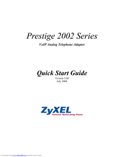 ZyXEL Communications Prestige 2002 Series Quick Start Manual