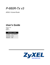 ZyXEL Communications P-660R-T1 v3 User Manual