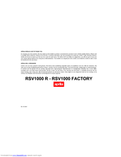 APRILIA RSV1000 Factory Manual