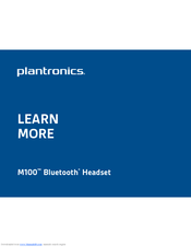 PLANTRONICS M100 Bluetooth Learn More
