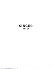 SINGER 114-21 Instructions For Using Manual