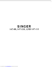 SINGER 147-111 Instructions For Using And Adjusting
