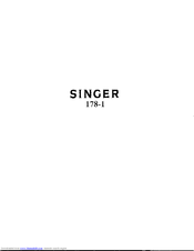SINGER 178-1 Instructions Manual