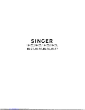 SINGER 18-22 Instructions Manual