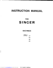 SINGER 20U51 Instructions Manual
