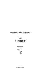 SINGER 20U73B Instruction Manual