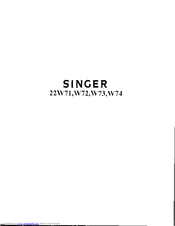 SINGER 22W71 Instructions Manual