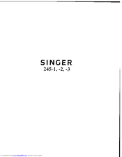 SINGER 245-1 Instructions Manual