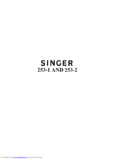 SINGER 253-2 Adjusters Manual
