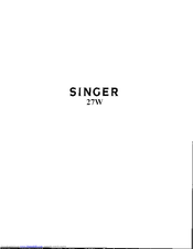 SINGER 27W1 Instructions Manual