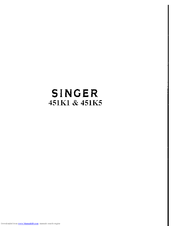 SINGER 451K1 Instructions For Using Manual