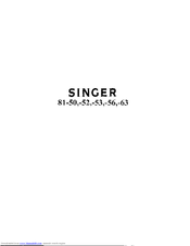 SINGER 81-50 Instructions Manual