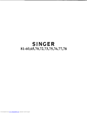 SINGER 81-70 Instructions For Using And Adjusting
