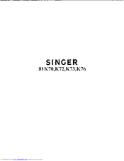 SINGER 81K70 Instructions For Using And Adjusting
