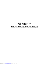 SINGER 821K73 Instructions For Using And Adjusting