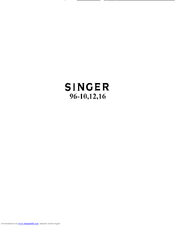 SINGER 96-16 Instructions Manual