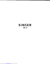 SINGER 96-3 Instructions For Using Manual