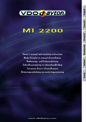 VDO MI 2200 Installation And Owner's Manual