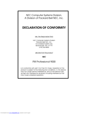 NEC POWERMATE PROFESSIONAL 9000 - SERVICE User Manual