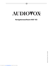 AUDIOVOX NAV 103 - Manual