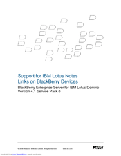 Blackberry ENTERPRISE SERVER FOR IBM LOTUS DOMINO - SUPPORT FOR IBM LOTUS NOTES LINKS ON  DEVICES - TECHNICAL NOTE Manual