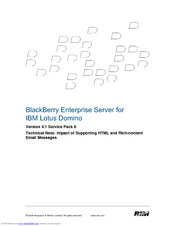 Blackberry ENTERPRISE SERVER FOR IBM LOTUS DOMINO - IMPACT OF SUPPORTING HTML AND RICH-CONTENT EMAIL MESSAGES - TECHNICAL NOTE Manual