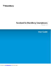 BLACKBERRY FACEBOOK FOR BLACKBERRY SMARTPHONES 1.9 - RELEASE NOTES User Manual