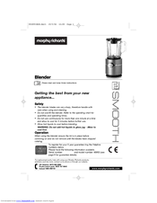 MORPHY RICHARDS Blender Replacement Parts Manual