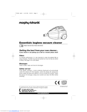Morphy Richards ESSENTIALS BAGLESS VACUUM CLEANER Manual