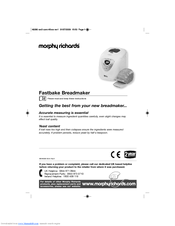 MORPHY RICHARDS FASTBAKE BREADMAKER 48280 Instructions Manual