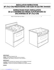 WHIRLPOOL GY396LXPT Installation Instructions Manual