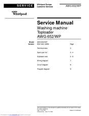 WHIRLPOOL AWG 652/WP - SERVICE Service Manual