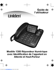 Uniden 1380BK Manual De L'utilisateur