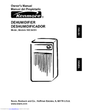 Kenmore 54351 - 35 Pint Dehumidifier Owner's Manual