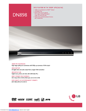 LG DN898 -  DVD Player Technical Specifications