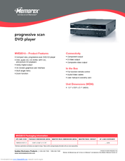 Memorex MVD2015 - MVD 2015 DVD Player Specifications