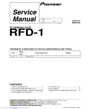 Pioneer RFD-1 Service Manual