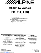 Alpine HCE-C104 Owner's Manual